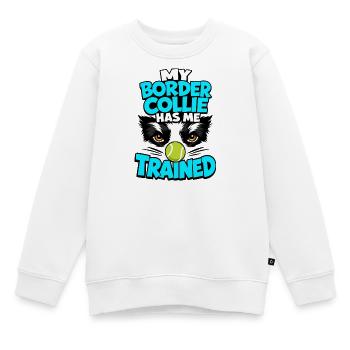 Border Collie hat mich trainiert, lustiges Hundebesitzer-Geschenk - Kinder Premium Organic Sweatshirt - Weiß - Vorne - AI Model Kid Male (0cm)