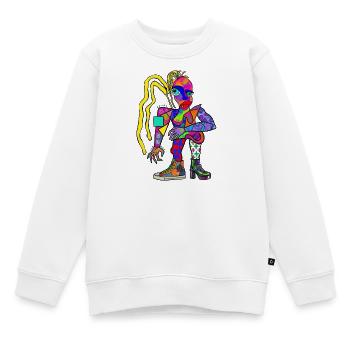Vibrantes Kubismus-Porträt Streetstyle - Kinder Premium Organic Sweatshirt - Weiß - Vorne - AI Model Kid Male (0cm)