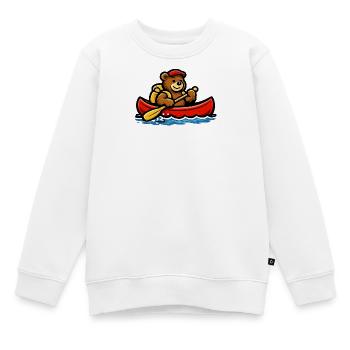 Ours d’aventure à pagaie en canoë - Sweat Premium enfant bio - blanc - Devant - AI Model Kid Male (0cm)