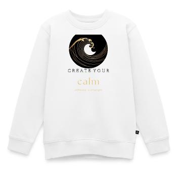 CREATE YOUR CALM – Stillness Is Strength - Kids Premium Organic Sweatshirt - white - Front - AI Model Kid Male (0cm)