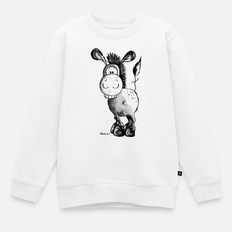 Lustiger grauer Esel - Kinder Premium Organic Sweatshirt - Weiß