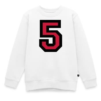Numéro cinq - le numéro 5 - Sweat Premium enfant bio - blanc - Devant - AI Model Kid Male (0cm)