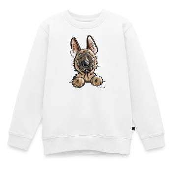 Neugieriger Malinois - Kinder Premium Organic Sweatshirt - Weiß - Vorne - AI Model Kid Male (0cm)