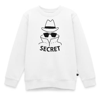 Geheimnisvoll, unnahbar, unsichtbar - Mann mit Hut - Kinder Premium Organic Sweatshirt - Weiß - Vorne - AI Model Kid Male (0cm)
