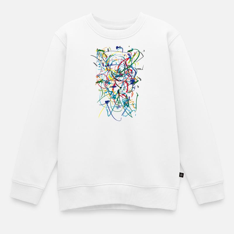 Abstrait - Sweat Premium enfant bio - blanc