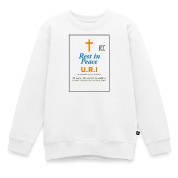 Gedenkdesign Frieden und Glaube Ironisch - Kinder Premium Organic Sweatshirt - Weiß - Vorne - AI Model Kid Male (0cm)