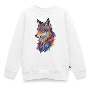 Loup - Sweat Premium enfant bio - blanc - Devant - AI Model Kid Male (0cm)