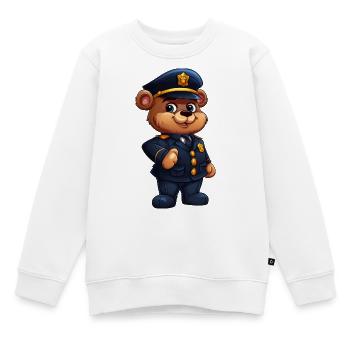 Bear Policeman - Kids Premium Organic Sweatshirt - white - Front - AI Model Kid Male (0cm)