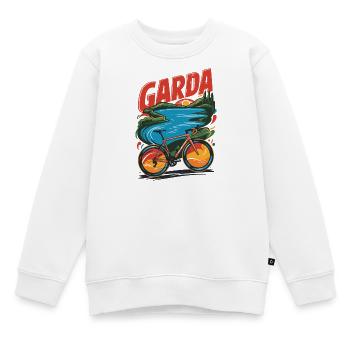 Garda Lake Scenic Bicycle Design - Kids Premium Organic Sweatshirt - white - Front - AI Model Kid Male (0cm)
