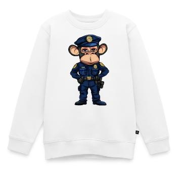 Affen Polizei - Kinder Premium Organic Sweatshirt - Weiß - Vorne - AI Model Kid Male (0cm)
