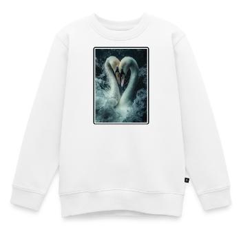 Schwäne Schwan - Kinder Premium Organic Sweatshirt - Weiß - Vorne - AI Model Kid Male (0cm)