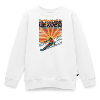 Snowboard Powder Heaven Retro Deep Snow - Sweat Premium enfant bio - blanc - Devant - AI Model Kid Male (0cm)