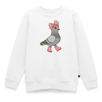 Duif - Kinder Premium sweater biologisch - wit - Voor - AI Model Kid Male (0cm)