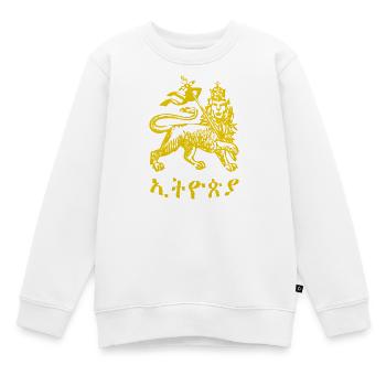 Lion of Judah Jah Rastafari Rasta Reggae Roots - Kinder Premium Organic Sweatshirt - Weiß - Vorne - AI Model Kid Male (0cm)