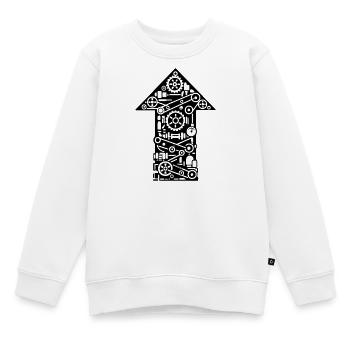 pfeil maschine technik  - Kinder Premium Organic Sweatshirt - Weiß - Vorne - AI Model Kid Male (0cm)