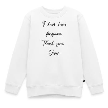 Mir ist vergeben - Jesus Christus hat bezahlt - Kinder Premium Organic Sweatshirt - Weiß - Vorne - AI Model Kid Male (0cm)