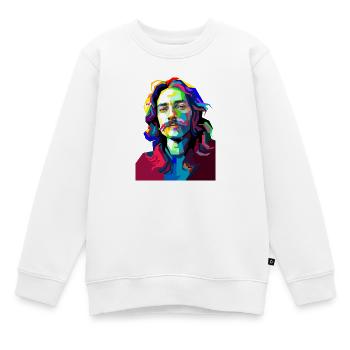 Trommelmusiker-Pop-Art - Kinder Premium Organic Sweatshirt - Weiß - Vorne - AI Model Kid Male (0cm)