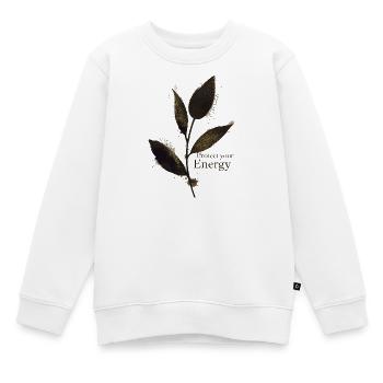 Protect Your Energy - Achtsamkeit  - Kinder Premium Organic Sweatshirt - Weiß - Vorne - AI Model Kid Male (0cm)