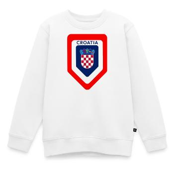 Kroatisches Wappen Emblem - Kinder Premium Organic Sweatshirt - Weiß - Vorne - AI Model Kid Male (0cm)