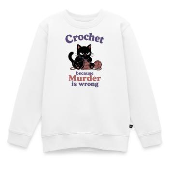 Crochetez parce que le meurtre est mal - Sweat Premium enfant bio - blanc - Devant - AI Model Kid Male (0cm)