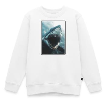 Haie Hai - Kinder Premium Organic Sweatshirt - Weiß - Vorne - AI Model Kid Male (0cm)