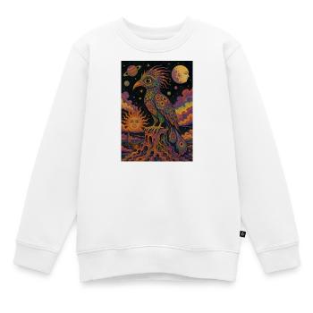 Phénix psychédélique cosmique - Sweat Premium enfant bio - blanc - Devant - AI Model Kid Male (0cm)