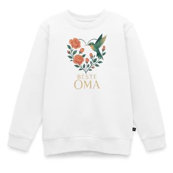 Beste Oma: Kolibri & Rosen - Kinder Premium Organic Sweatshirt - Weiß - Vorne - AI Model Kid Male (0cm)