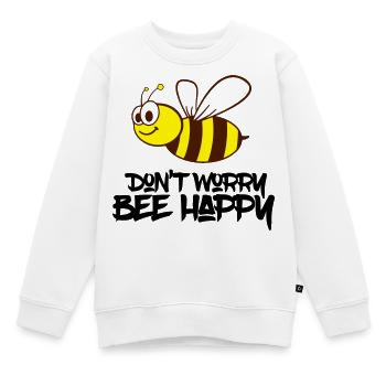 bee happy - Kinder Premium Organic Sweatshirt - Weiß - Vorne - AI Model Kid Male (0cm)
