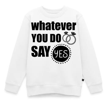 Demande en mariage - Sweat Premium enfant bio - blanc - Devant - AI Model Kid Male (0cm)
