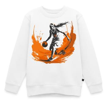Basketballspielerin - Kinder Premium Organic Sweatshirt - Weiß - Vorne - AI Model Kid Male (0cm)