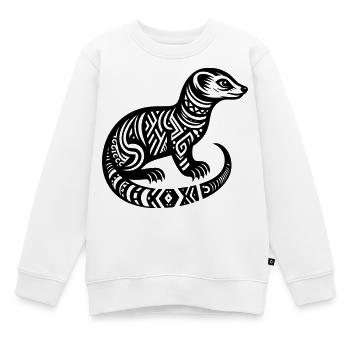 Mangouste tribale - Sweat Premium enfant bio - blanc - Devant - AI Model Kid Male (0cm)