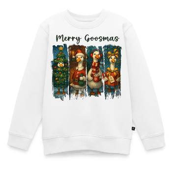 Motif festif de Noël Goosemas - Sweat Premium enfant bio - blanc - Devant - AI Model Kid Male (0cm)