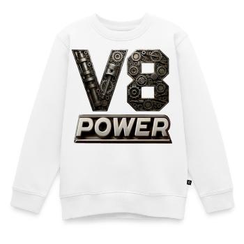 V8-Leistung - Kinder Premium Organic Sweatshirt - Weiß - Vorne - AI Model Kid Male (0cm)