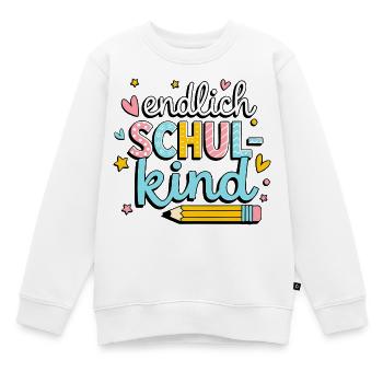 Endlich Schulkind – bunter Schulstart - Kinder Premium Organic Sweatshirt - Weiß - Vorne - AI Model Kid Male (0cm)
