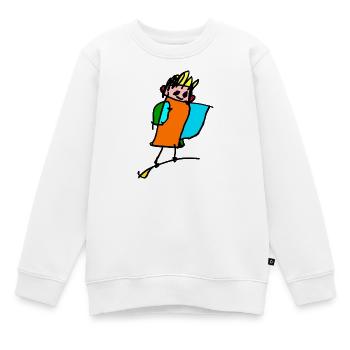 petite sorcière sur le balai - Sweat Premium enfant bio - blanc - Devant - AI Model Kid Male (0cm)