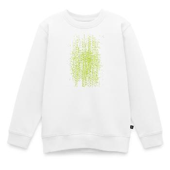 Matrix Neon Binärcode Druck auf Textilien - Kinder Premium Organic Sweatshirt - Weiß - Vorne - AI Model Kid Male (0cm)
