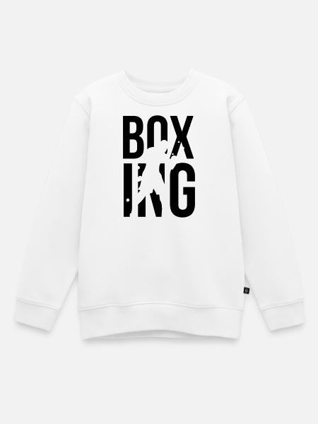 boxe - Sweat Premium enfant bio - blanc