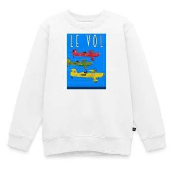 Le vol - Sweat Premium enfant bio - blanc - Devant - AI Model Kid Male (0cm)