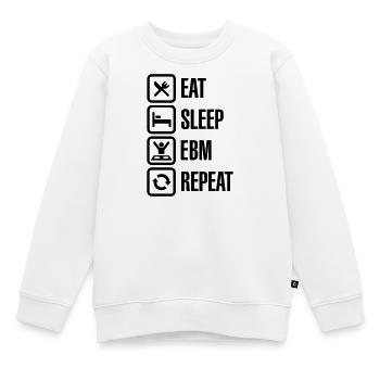 Eat Sleep EBM Repeat - Sweat Premium enfant bio - blanc - Devant - AI Model Kid Male (0cm)