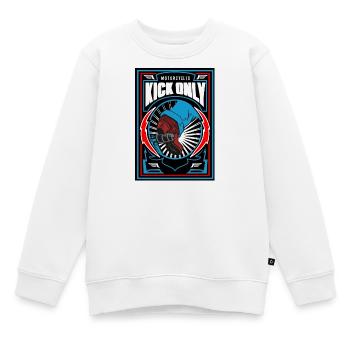 Motorcycles Kick Only - Kinder Premium Organic Sweatshirt - Weiß - Vorne - AI Model Kid Male (0cm)