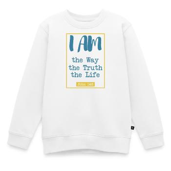 Le chemin, la vérité, la vie - Sweat Premium enfant bio - blanc - Devant - AI Model Kid Male (0cm)
