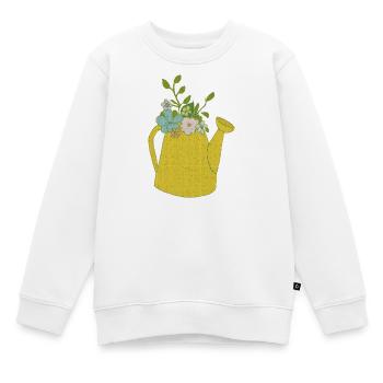 Tissu de l’arrosoir - Sweat Premium enfant bio - blanc - Devant - AI Model Kid Male (0cm)