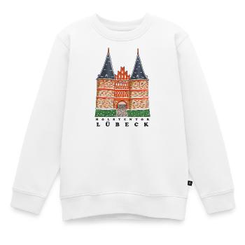 Lübeck Welterbestätte Holstentor, Norddeutschland - Kinder Premium Organic Sweatshirt - Weiß - Vorne - AI Model Kid Male (0cm)