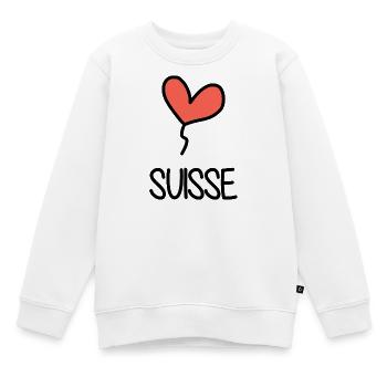 SCHWEIZ. HUMOR. LAND - Kinder Premium Organic Sweatshirt - Weiß - Vorne - AI Model Kid Male (0cm)