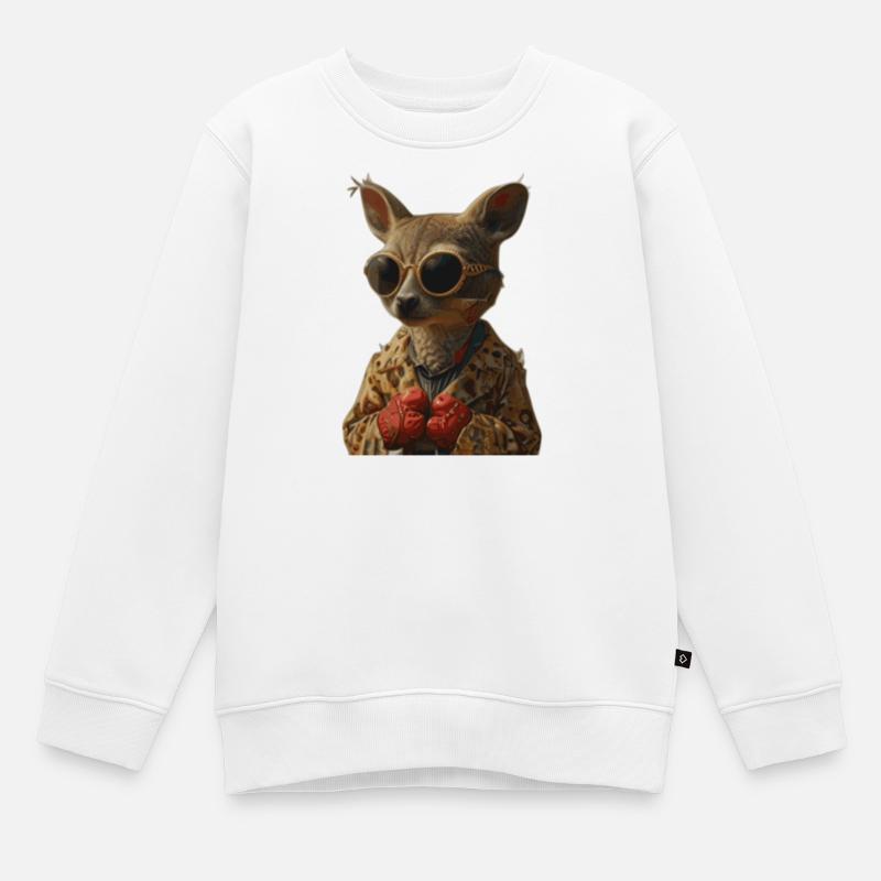 Kangaroo1 - Kinder Premium Organic Sweatshirt - Weiß