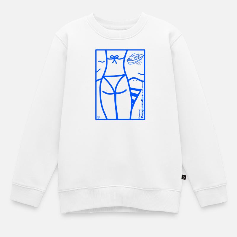 Les îles d'Hyères - Sweat Premium enfant bio - blanc