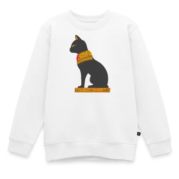 hieroglyphen, ägyptische katze sitzend - Kinder Premium Organic Sweatshirt - Weiß - Vorne - AI Model Kid Male (0cm)