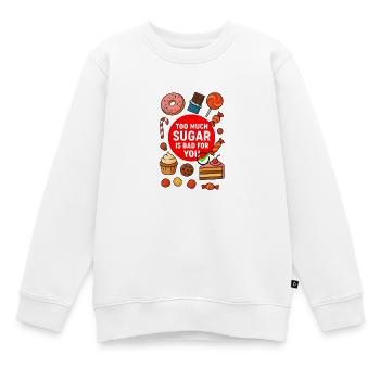 Warnung vor zu viel Zucker - Kinder Premium Organic Sweatshirt - Weiß - Vorne - AI Model Kid Male (0cm)