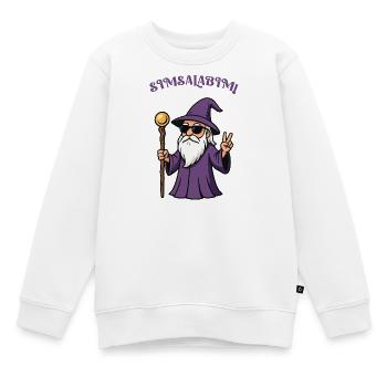 Lila Zauberer Peacezeichen - Kinder Premium Organic Sweatshirt - Weiß - Vorne - AI Model Kid Male (0cm)
