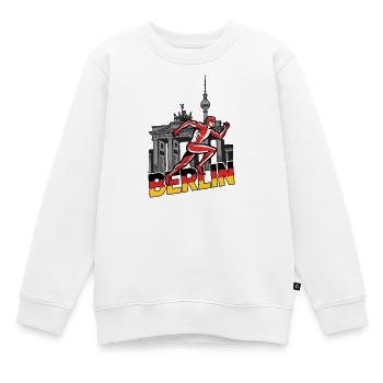 Coureur de sprint berlinois - Sweat Premium enfant bio - blanc - Devant - AI Model Kid Male (0cm)